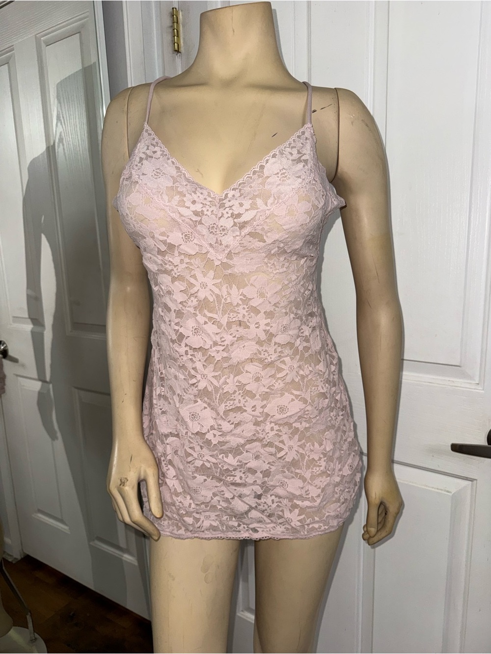 Victoria's Secret Pale Pink Lace Chemise with Spaghetti Straps (COPY)